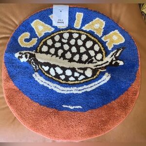 Urban Outfitters UO HOME 25” Orange and Blue Caviar Rug
